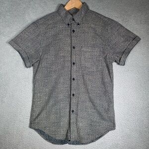 Naked & Famous Mens Medium Kimono Print Eyes Button Up Shirt